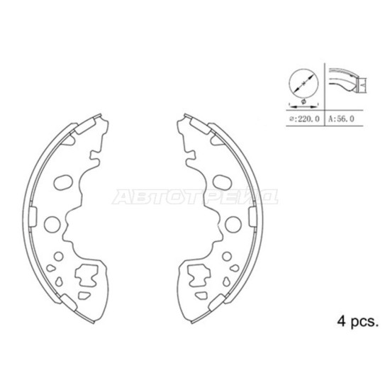 Колодки тормозные барабанные зад MAZDA BONGO 99-20/NISSAN VANETTE /MITSUBISHI DELICA 99-10 SAT