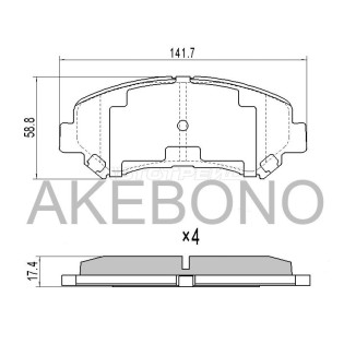 Колодки тормозные перед NISSAN X-Trail 31/QASHQAI 10 AKEBONO