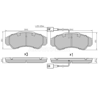 Колодки тормозные перед PEUGEOT BOXER 02-/CITROEN JUMPER 02-/FIAT DUCATO 02- SAT