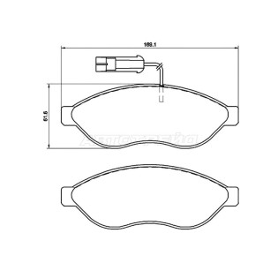 Колодки тормозные перед PEUGEOT BOXER 06-/FIAT DUCATO/CITROEN JUMPER 06-(R15) BREMBO