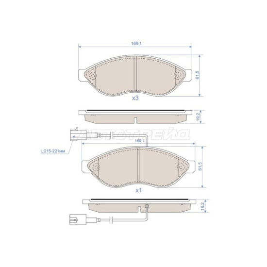 Колодки тормозные перед PEUGEOT BOXER 06-/FIAT DUCATO/CITROEN JUMPER 06- R15 (с керамическим наполне SAT