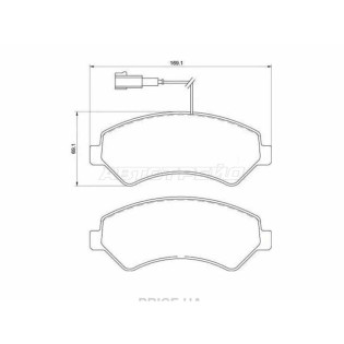 Колодки тормозные перед PEUGEOT BOXER 06-/FIAT DUCATO/CITROEN JUMPER (2 датчика износа) BREMBO