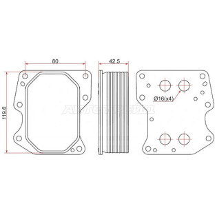 Радиатор масляный CITROEN JUMPER/RELAY 06-/FIAT DUCATO 06-/FORD TRANSIT 06-/PEUGEOT BOXER 06- SAT