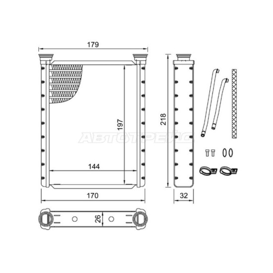 Радиатор отопителя салона TOYOTA YARIS/ECHO 05-11/URBAN CRUISER 09-16/DAIHATSU CHARADE  11-13 SAT