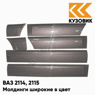 Молдинги широкие в цвет кузова ВАЗ 2114, 2115 257 - Звездная пыль - Серый